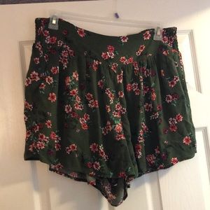 Torrid Green Floral Shorts